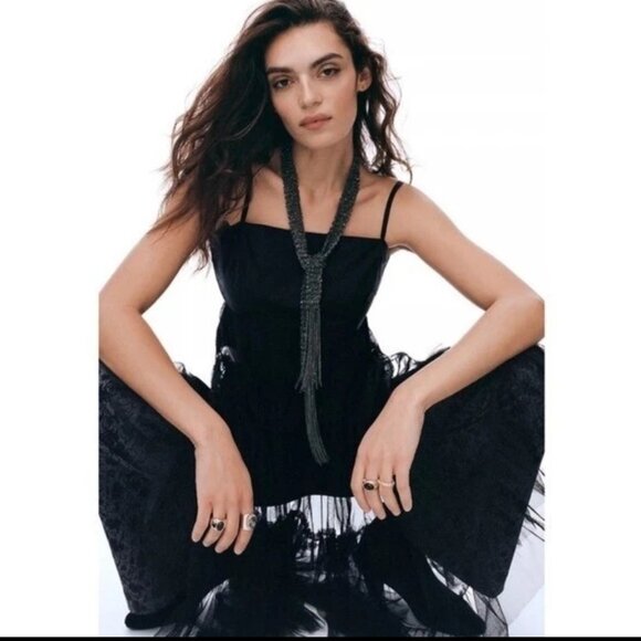 Maeve by Anthropologie Mesh Tulle Sheer Midi Dress - Picture 8 of 8